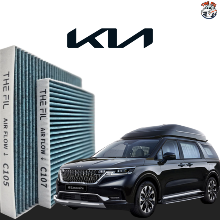 카니발 전후면 세트 더필 PM0.3 자동차 활성탄 에어컨 필터, 5세트, 카니발 KA4 하이리무진 105 107 전후면