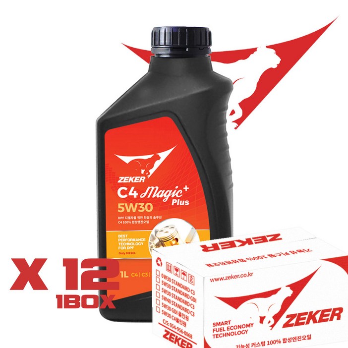 제커 매직플러스 5W30 C4 쏘렌토, 산타페, 르노 DPF 디젤엔진오일 1BOX 12개 특가, 점도