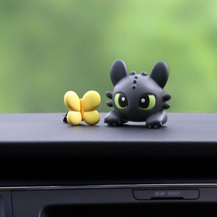 유니버셜 투슬리스 차량용방향제 송풍구형 디퓨저 새차선물 드래곤 길들이기, 프레시그린, 1개