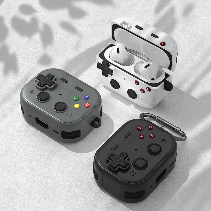 레오엘 에어팟케이스 분실방지 조이스틱 잠금기능, 그레이, 에어팟 프로 3