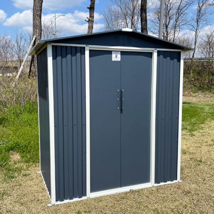레드와이 조립식창고 6x4 슬로웁타입 플랫타입 조립이 쉬운 스틸창고 프리미엄 야외 미니 소형 이동식 간이 전원주택, 6x4 슬로웁형(콜드그레이)