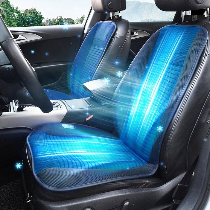 더쎈 10팬 차량용 사무실 쿨링시트 자동차 통풍시트, 1개, 24V 시거잭+가정용아답터