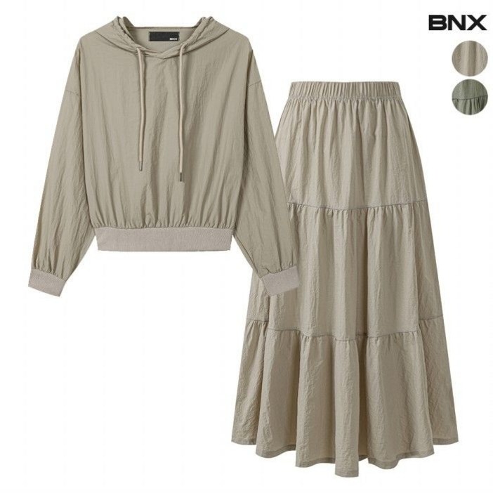 BNX 여성 바스락 후드티 캉캉치마 셋업 356812