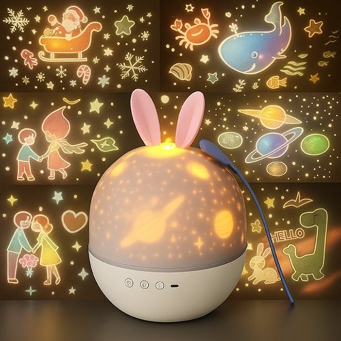 샤인램 오르골 취침등 led cute elf 스탠드 침실 미러볼 유아 아이 수면등 수유 무드등 조명 생일 홈파티 크리스마스 선물, 혼합색상