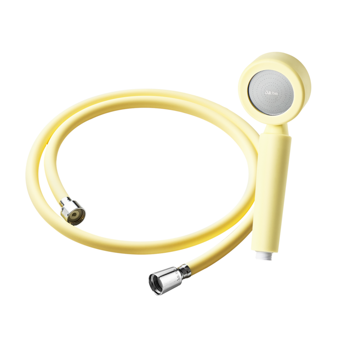 [set] 올바 더 뉴 의료용 실리콘 필터 샤워기 세트 1.5M (샤워헤드+샤워호스1.5M+필터2ea), 크리미레몬, 1세트