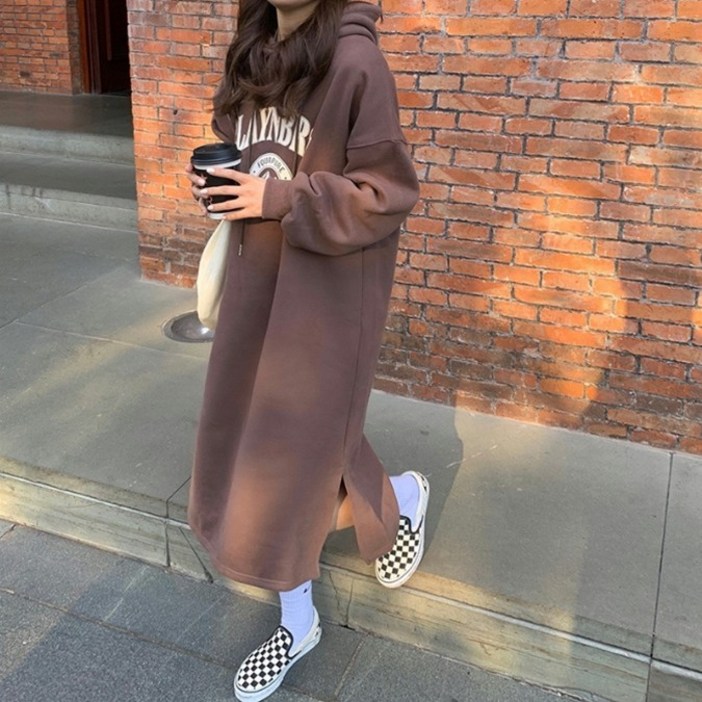 Bahn,3컬러 클레이 루즈핏 빅사이즈 쭈리 면 원피스