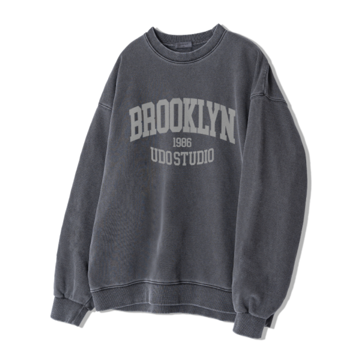 백화점,매장정품 언더오프 피그먼트 오버핏 브루클린 신상 맨투맨 스웨트