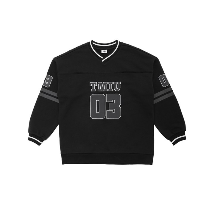 티미유 주니어 오버핏 브이넥 맨투맨