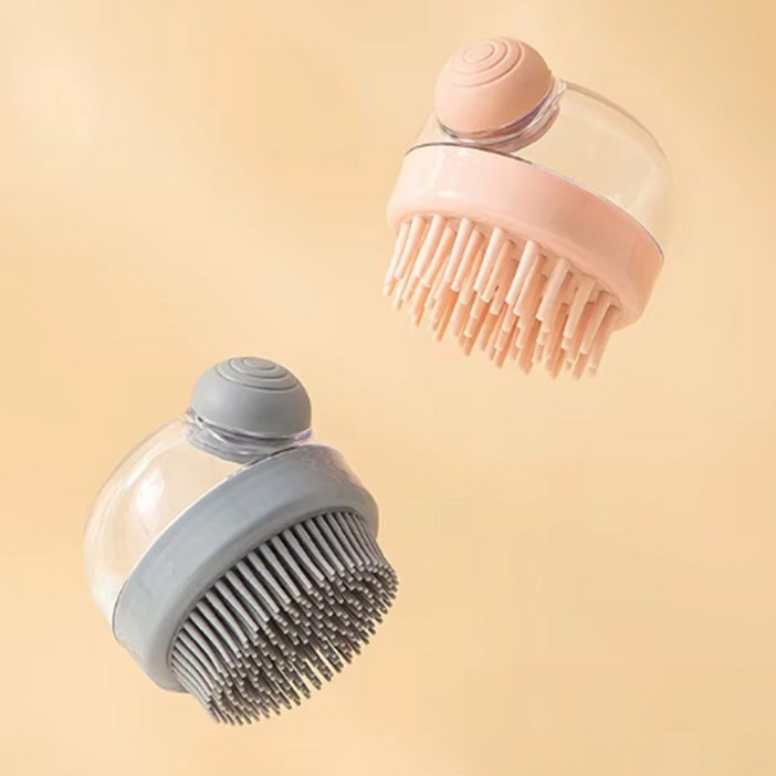 하랑펫 반려동물 저자극 실리콘 펌핑 샴푸 브러쉬 2종