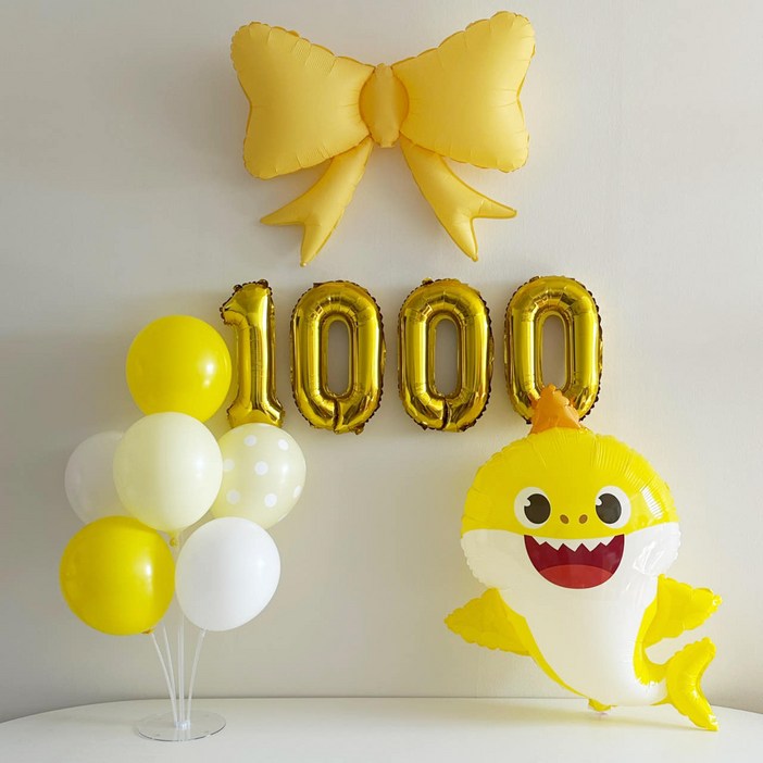 아기상어 천일 세돌 생일 파티 풍선 세트 아기상어 천일 세돌 생일 파티 풍선 세트