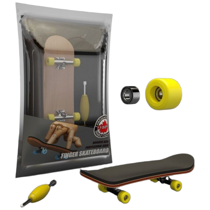 JOYPOP 고속베어링 고급형 핑거보드 손가락 스케이트보드, 옐로우, 1개