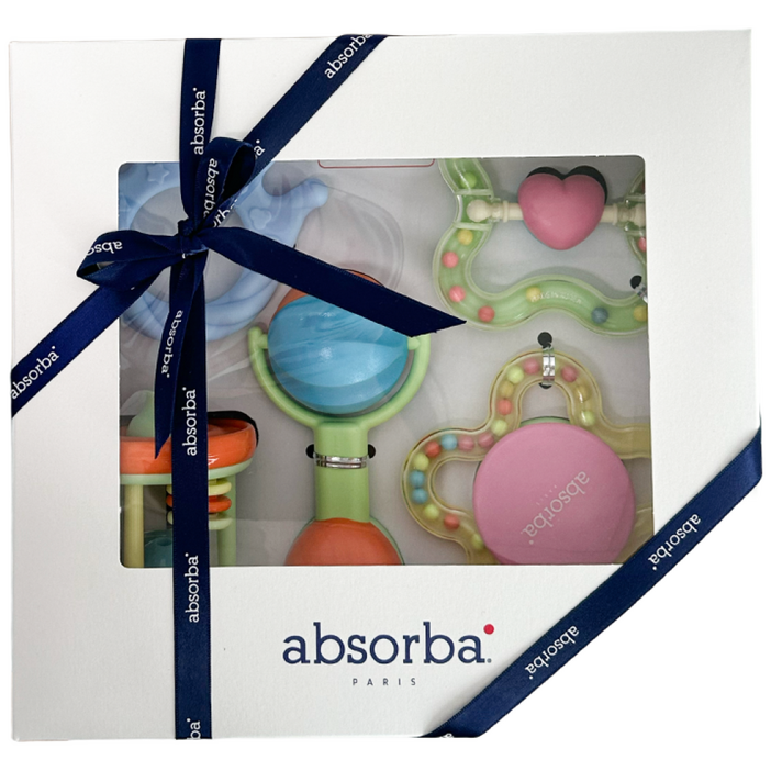 [백화점 선물포장] 압소바 옥수수 딸랑이 세트 출산선물 백일선물, 1개