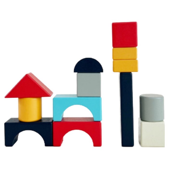 [폴리노리] 컬러 원목 블럭 100pcs, 1개