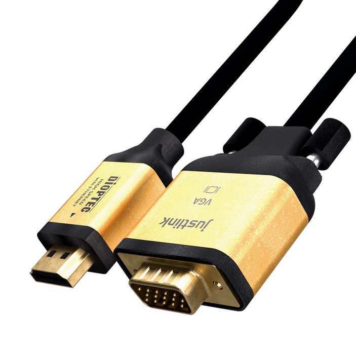 저스트링크 디옵텍 HDMI to VGA 골드 메탈 모니터케이블 JUSTLINKHDRC018 저스트링크 디옵텍 HDMI to VGA 골드 메탈 모니터케이블 JUSTLINKHDRC018
