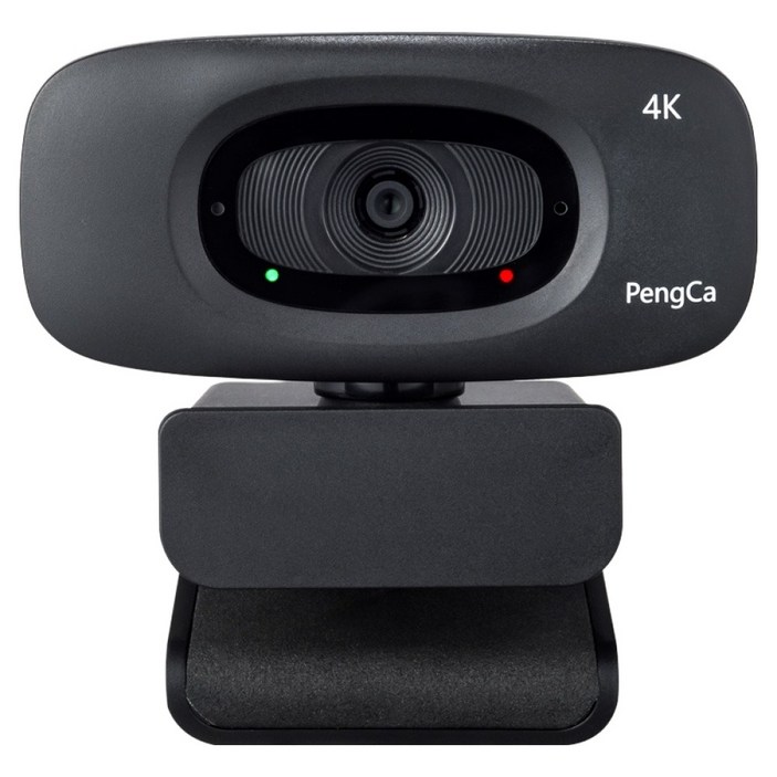 펭카 4K 800만 30fps 실사용 최적화 1200만 고해상도 촬영 스트리밍 웹캠 PCWEB1200, 블랙, PCWEB1200