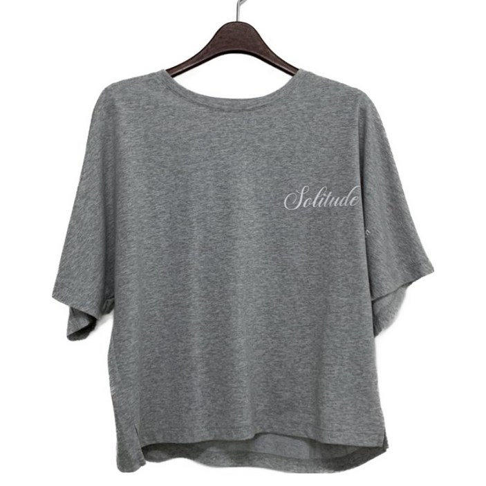 반에이크 여성용 절개 라인 프린트 반팔 티셔츠