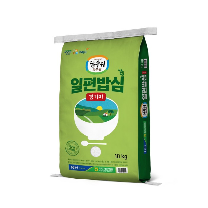 농협 22년 햅쌀 한수위파주쌀 일편밥심 경기미 참드림, 1개, 10kg(특등급)