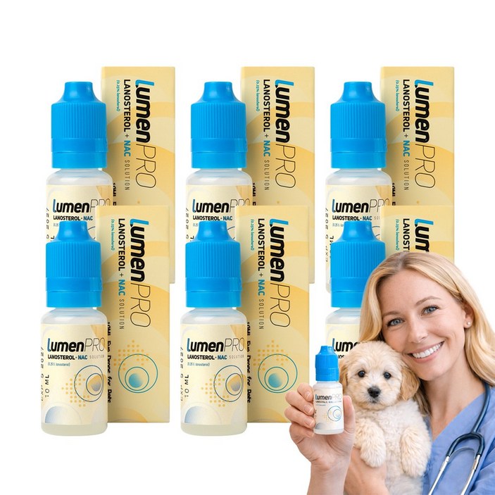 [미국 직배송] 루멘프로 미국 FDA 안전성 입증 라노스테롤 함유 강아지 눈 노화 백내장 영양제, 6개, 10L
