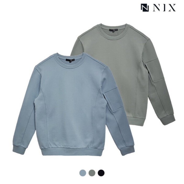 [닉스] [NIX]남) 절개 소매 지퍼 워싱 맨투맨(FNQSCTM152P)