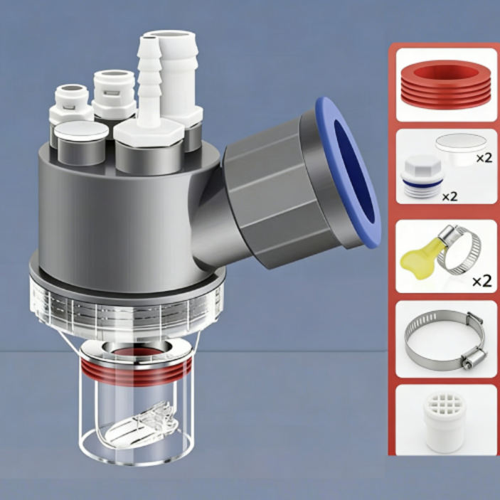 세탁기 배수구 트랩 올인원 베란다 세탁실 전용 냄새 악취 차단 역류 누수 방지