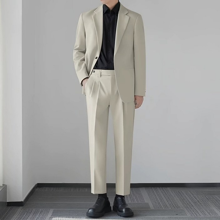 BLACK K7 남자 양복 투피스 남성 면접 결혼식 캐주얼 세미 정장 세트