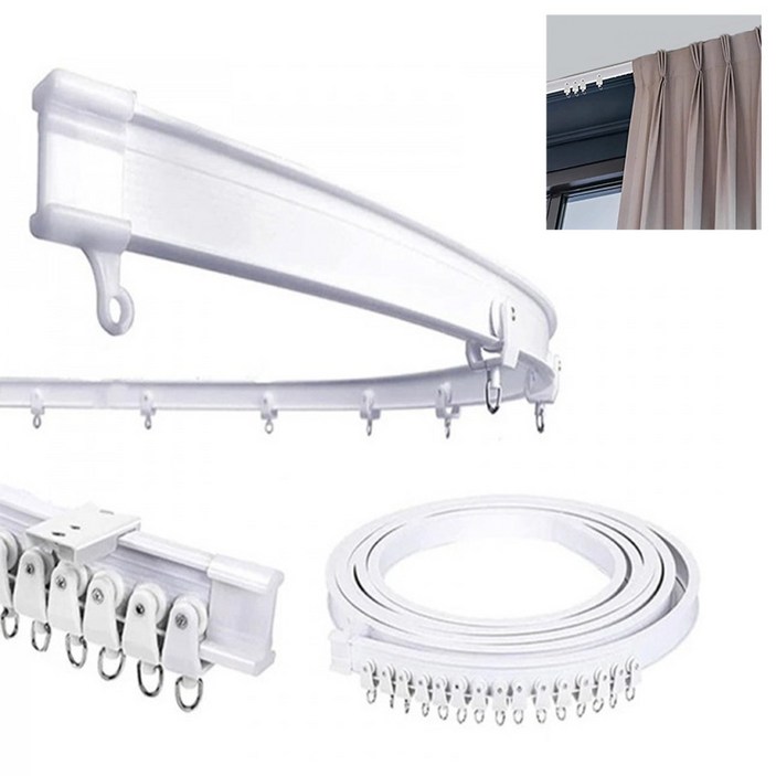 아이베란다 타원형 구부림 커튼레일  PVC 코너 칸막이