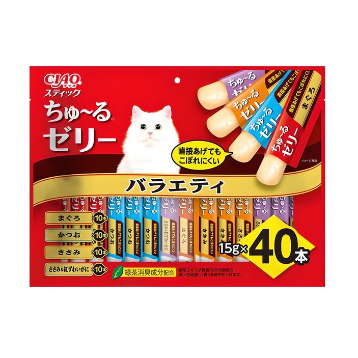 챠오츄르 고양이 스틱 짜먹는 간식 40p, 혼합맛참치가다랑어닭가슴살닭가슴살게, 600g, 1개