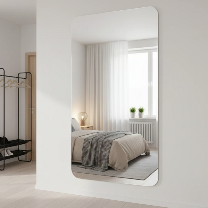 홈앤힐링 부착형 전신거울 대형 아크릴 벽거울 180cm까지