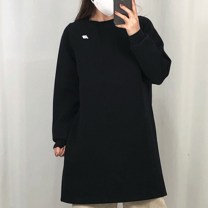 (구제의류)빈폴 블랙 롱 맨투맨 원피스 85 / 빈티지아워 250326