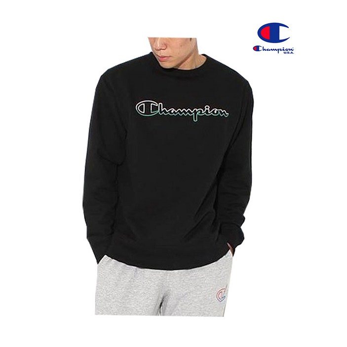 챔피온 파워블렌드 남성용 맨투맨 GF88H 팝블랙