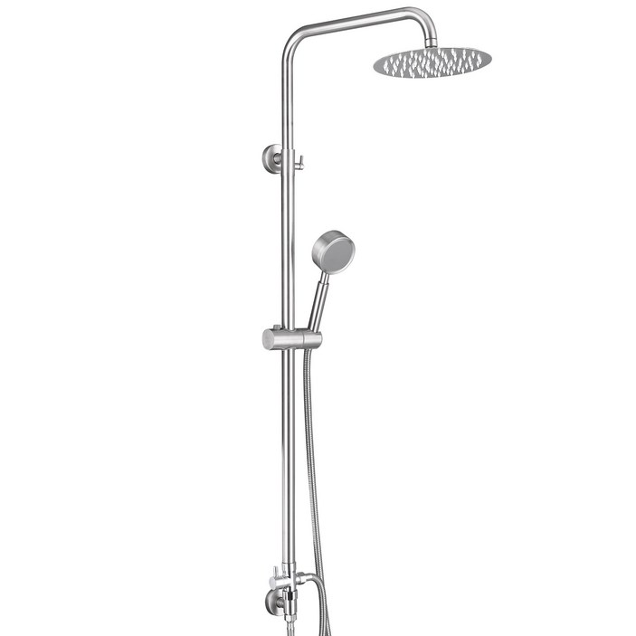 준앤코 스테인리스 분리형 해바라기 샤워바 수전미포함 샤워봉세트 샤워부스, 실버, 1개