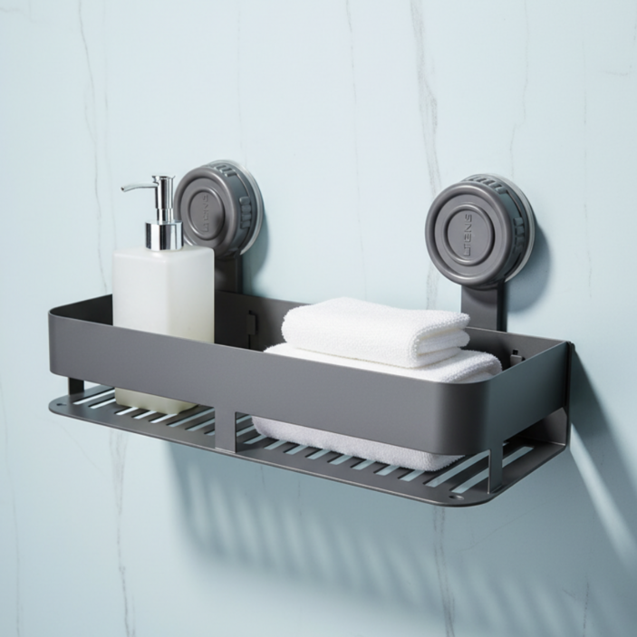 리틀보이 초강력 진공흡착 무타공 욕실선반, 1개