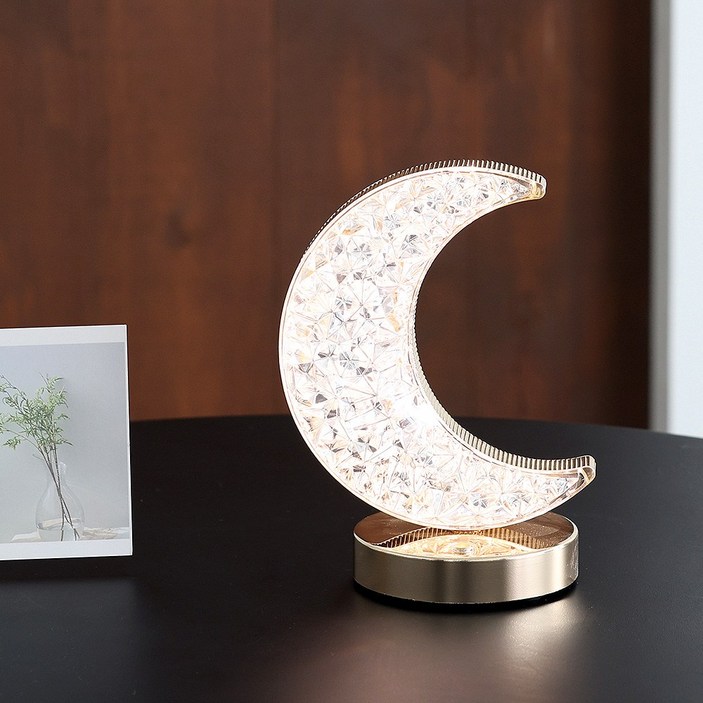 HK.sell 달 크리스탈 3색 스탠드 무드등