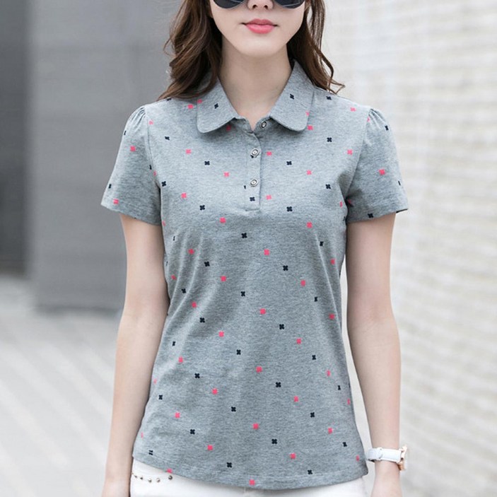 여자티셔츠 반팔티 기본티 쿨티셔츠 반소매 여성여름티 카라티셔츠 브이넥티 면 코튼 반팔티셔츠