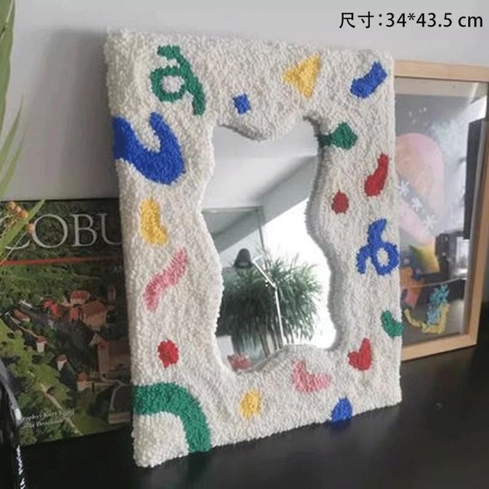 터프팅 거울 DIY 빈티지 인테리어 거울테두리리폼 인테리어거울 벽걸이 소품