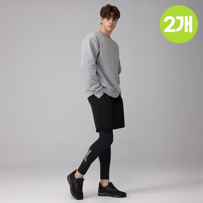 에버라스트 11 남자 기모 반바지 레깅스 일체형 빅로고