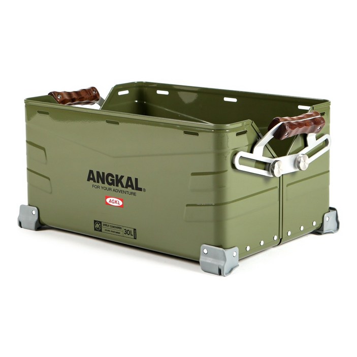 앙칼 쉘프 컨테이너 30L 캠핑박스 수납박스, Olive Green 30L