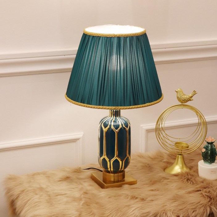 파트라 도자기 엔틱 스탠드 조명 26base LED 전구 인테리어 포인트 스탠드조명, 그린