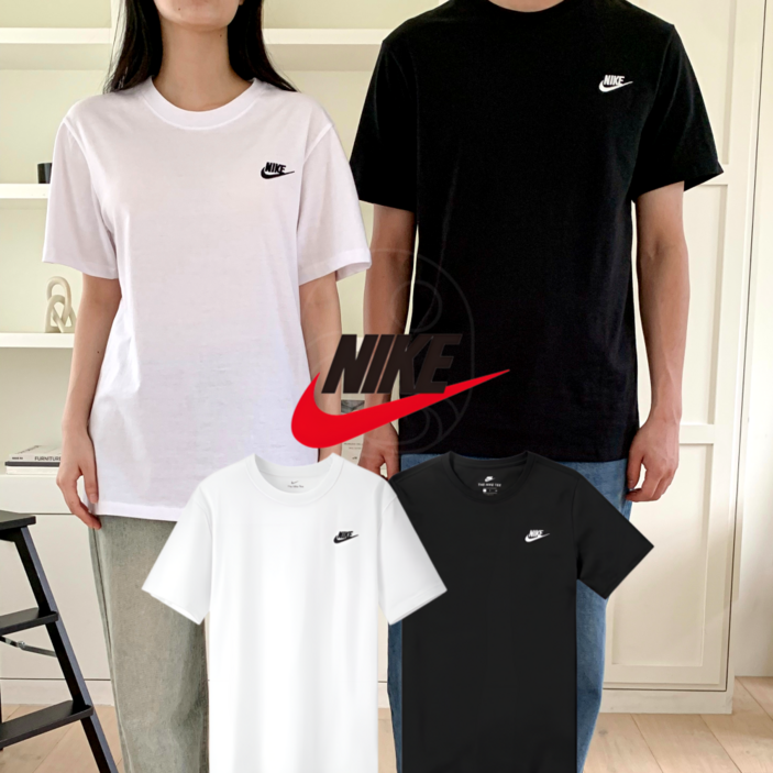 [오늘출발] 나이키 스우시 남녀공용 반팔 티셔츠 스포츠 데일리룩 커플 선물