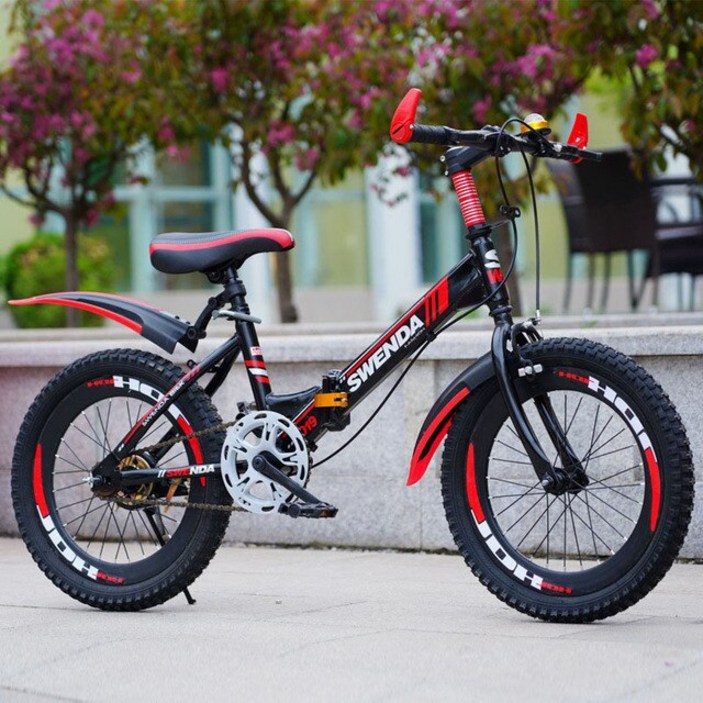 어린이 접이식 산악 자전거 하드 프레임 가벼운 여행 높은 탄소강 스프링 포크 내구성 22 인치