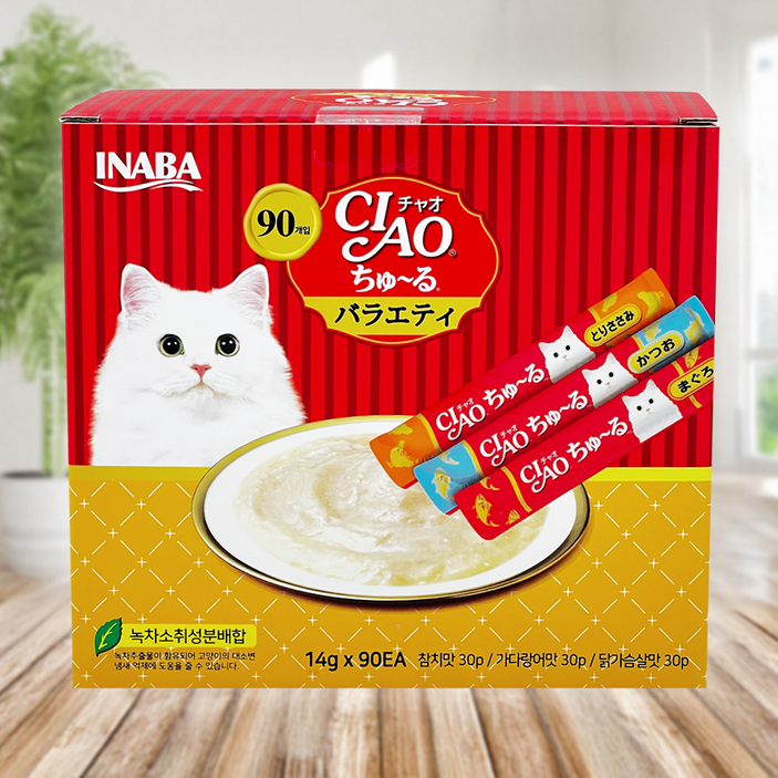 이나바 챠오 츄르 대용량 스틱 참치가다랑어닭가슴살 90입 코스트코