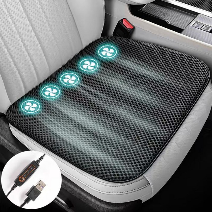 AOSS 차량용 통풍시트 자동차 사무실 3단 풍속 조절 쿨링방석