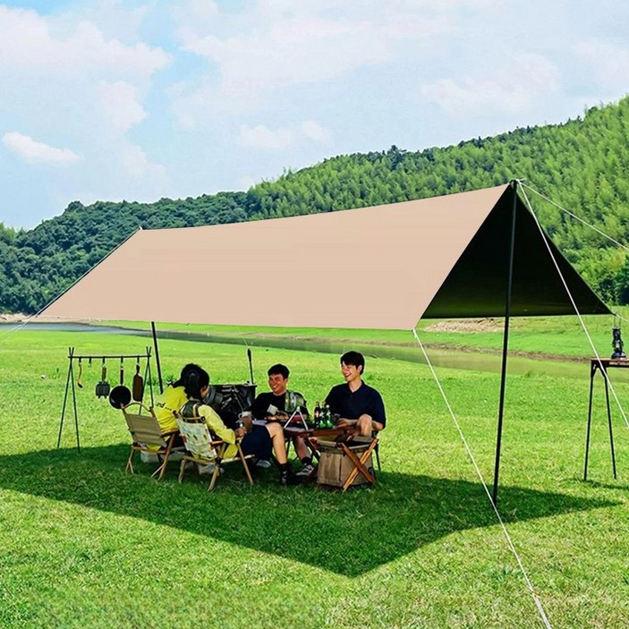 시스슈 아웃도어 자외선 차단 방수 블랙코팅 타프