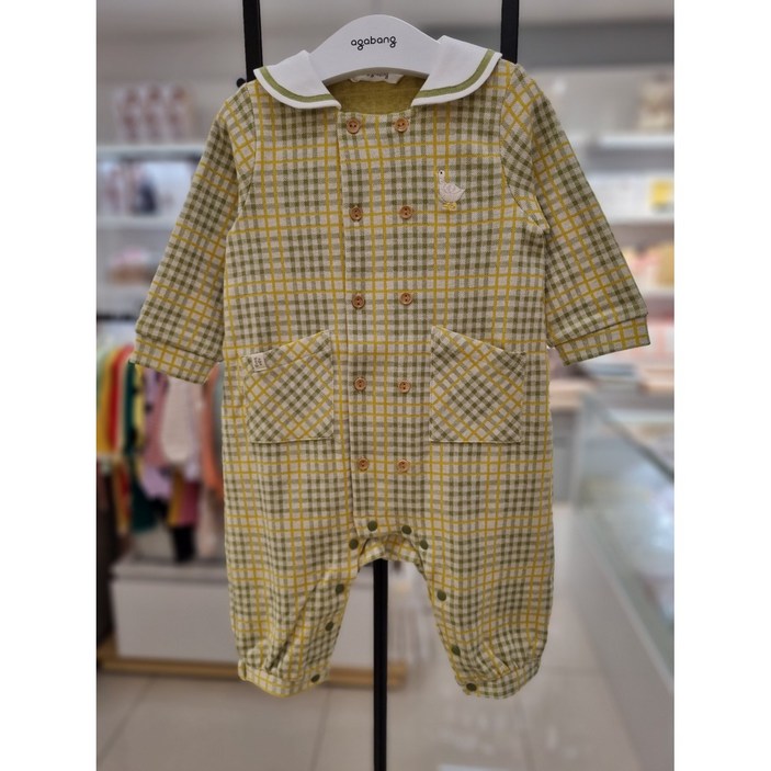 아가방[동아쇼핑점] 봄신생아 남자아기 간절기 외출복 정장세트 우주복 바디슈트 바디수트/ 외출복  똑딱이/ 백일 돌선물추천/  산뜻한체크무늬 세라카라/양면쟈가드 듀데이카라우주복
