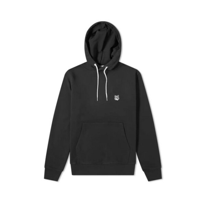 [메종키츠네] 그레이 폭스 헤드 후드 티셔츠 블랙 GU00335KM0002 P199