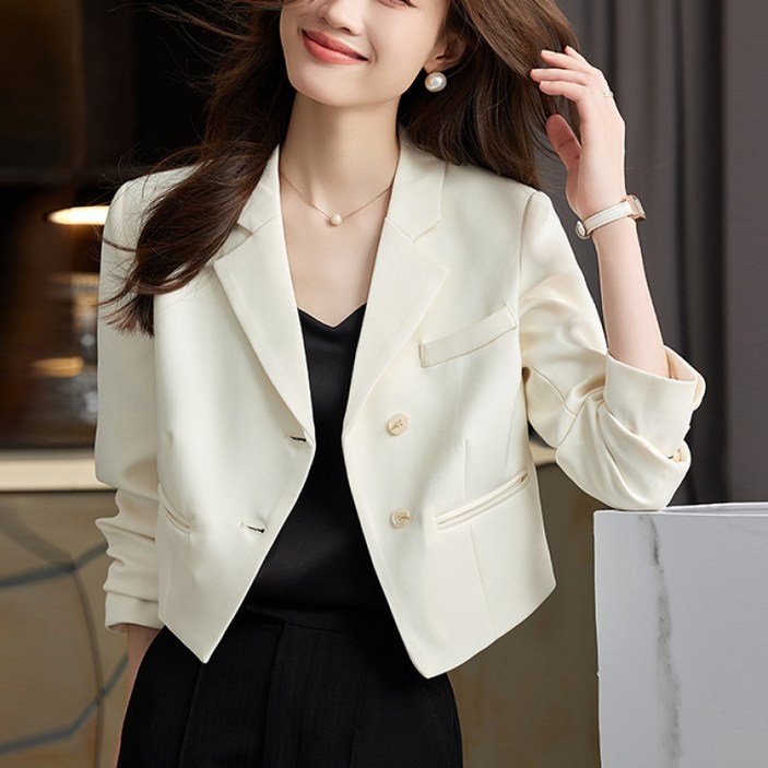 SAHINER 여성 크롭 정장 자켓 봄 오피스룩 AWT53