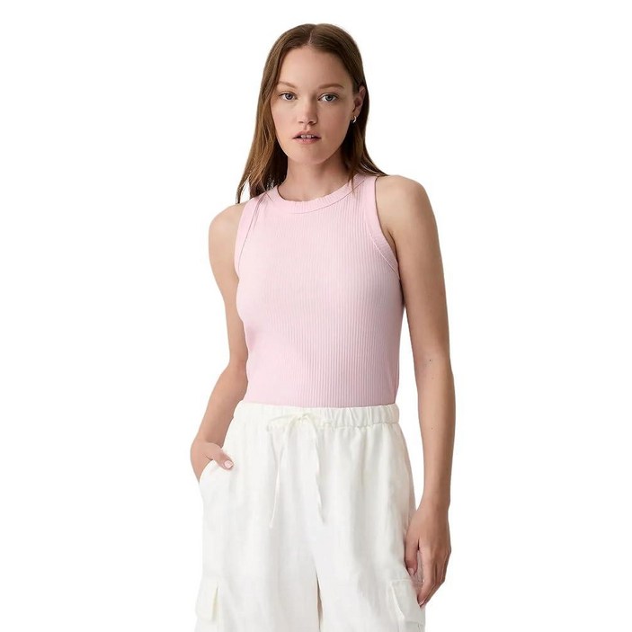GAP 여성용 하이넥 탱크, 라이트 피오니