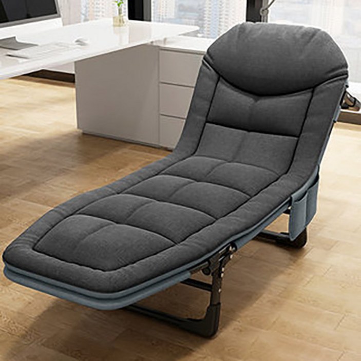 군용야전침대 접이식 침대 야전침대 리클라이너 의자 캠핑 체어, 200 × 64 × 30cm다크 애쉬