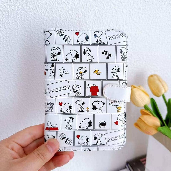 스누피 PU 가죽 스트랩 여권 가방 홀더 보호 케이스 해외 여행 지갑 카드 보관 티켓 고퀄리티 EZ2736819