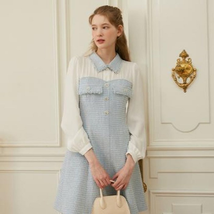 플라스틱아일랜드 셔츠 트위드 원피스 PP1WO281